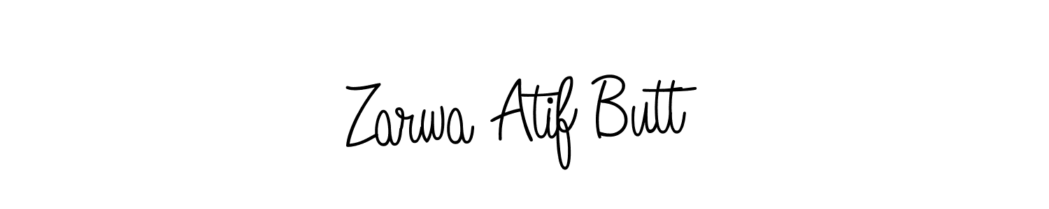Use a signature maker to create a handwritten signature online. With this signature software, you can design (Angelique-Rose-font-FFP) your own signature for name Zarwa Atif Butt. Zarwa Atif Butt signature style 5 images and pictures png