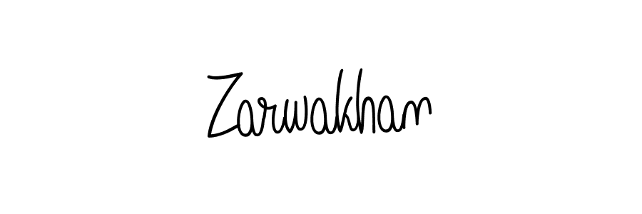 Create a beautiful signature design for name Zarwakhan. With this signature (Angelique-Rose-font-FFP) fonts, you can make a handwritten signature for free. Zarwakhan signature style 5 images and pictures png