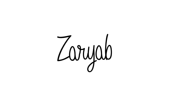 Make a beautiful signature design for name Zaryab. With this signature (Angelique-Rose-font-FFP) style, you can create a handwritten signature for free. Zaryab signature style 5 images and pictures png