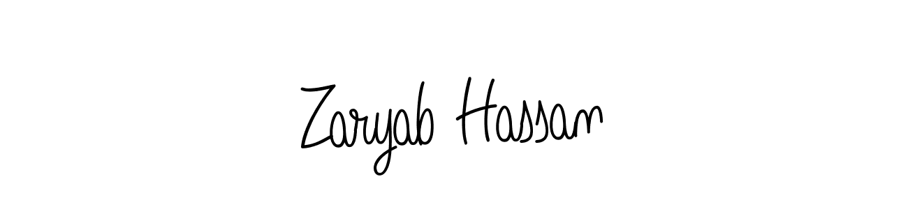 Create a beautiful signature design for name Zaryab Hassan. With this signature (Angelique-Rose-font-FFP) fonts, you can make a handwritten signature for free. Zaryab Hassan signature style 5 images and pictures png