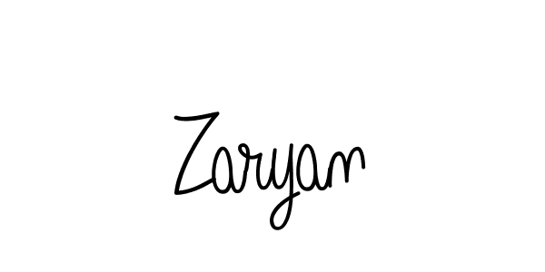 Use a signature maker to create a handwritten signature online. With this signature software, you can design (Angelique-Rose-font-FFP) your own signature for name Zaryan. Zaryan signature style 5 images and pictures png