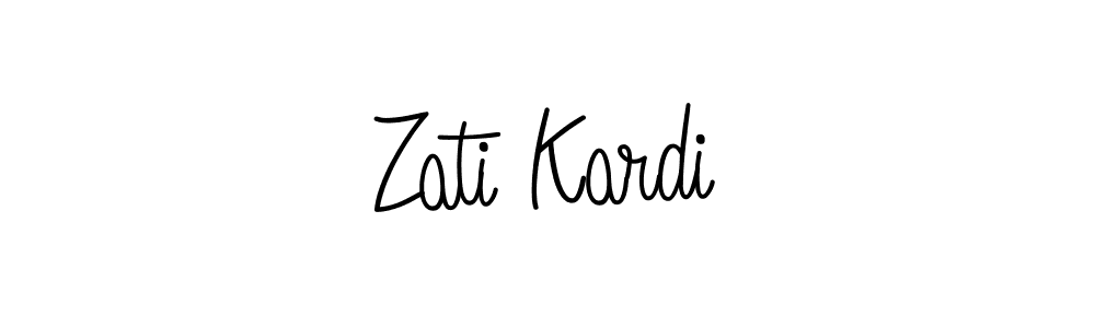 You should practise on your own different ways (Angelique-Rose-font-FFP) to write your name (Zati Kardi) in signature. don't let someone else do it for you. Zati Kardi signature style 5 images and pictures png