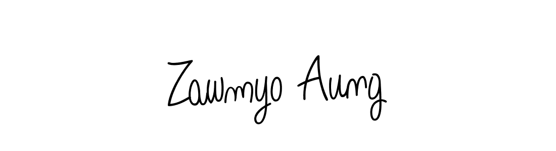 Make a beautiful signature design for name Zawmyo Aung. With this signature (Angelique-Rose-font-FFP) style, you can create a handwritten signature for free. Zawmyo Aung signature style 5 images and pictures png