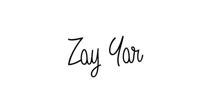 Zay Yar stylish signature style. Best Handwritten Sign (Angelique-Rose-font-FFP) for my name. Handwritten Signature Collection Ideas for my name Zay Yar. Zay Yar signature style 5 images and pictures png