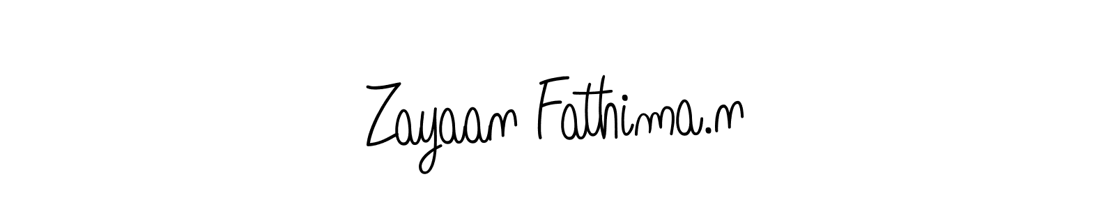 How to make Zayaan Fathima.n name signature. Use Angelique-Rose-font-FFP style for creating short signs online. This is the latest handwritten sign. Zayaan Fathima.n signature style 5 images and pictures png
