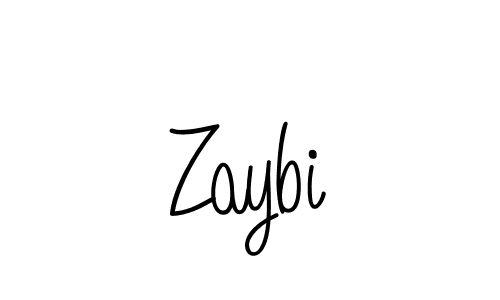 How to make Zaybi name signature. Use Angelique-Rose-font-FFP style for creating short signs online. This is the latest handwritten sign. Zaybi signature style 5 images and pictures png