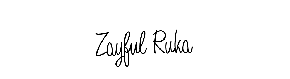 The best way (Angelique-Rose-font-FFP) to make a short signature is to pick only two or three words in your name. The name Zayful Ruka include a total of six letters. For converting this name. Zayful Ruka signature style 5 images and pictures png