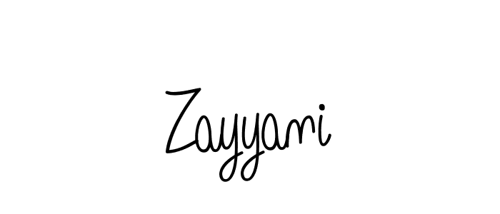Make a beautiful signature design for name Zayyani. With this signature (Angelique-Rose-font-FFP) style, you can create a handwritten signature for free. Zayyani signature style 5 images and pictures png