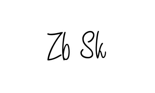 How to make Zb Sk name signature. Use Angelique-Rose-font-FFP style for creating short signs online. This is the latest handwritten sign. Zb Sk signature style 5 images and pictures png