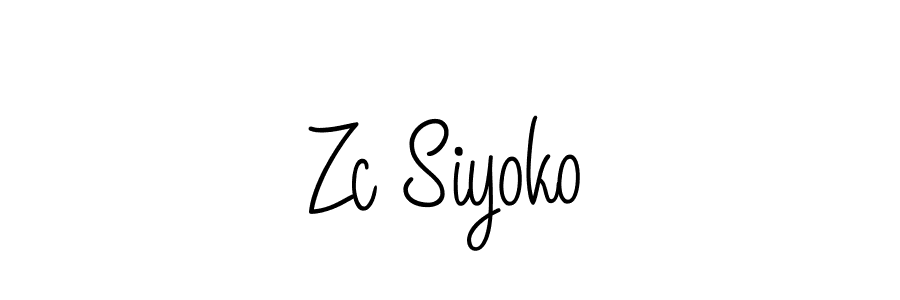 Design your own signature with our free online signature maker. With this signature software, you can create a handwritten (Angelique-Rose-font-FFP) signature for name Zc Siyoko. Zc Siyoko signature style 5 images and pictures png