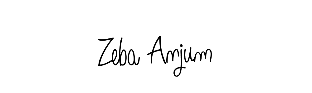 You should practise on your own different ways (Angelique-Rose-font-FFP) to write your name (Zeba Anjum) in signature. don't let someone else do it for you. Zeba Anjum signature style 5 images and pictures png