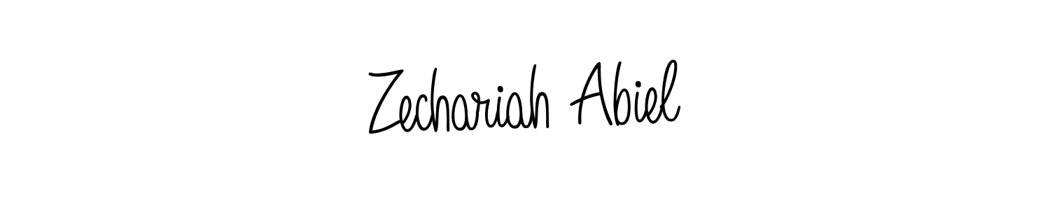Make a beautiful signature design for name Zechariah Abiel. With this signature (Angelique-Rose-font-FFP) style, you can create a handwritten signature for free. Zechariah Abiel signature style 5 images and pictures png