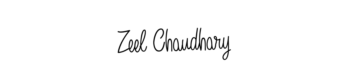 How to make Zeel Chaudhary name signature. Use Angelique-Rose-font-FFP style for creating short signs online. This is the latest handwritten sign. Zeel Chaudhary signature style 5 images and pictures png