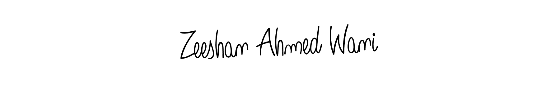 You should practise on your own different ways (Angelique-Rose-font-FFP) to write your name (Zeeshan Ahmed Wani) in signature. don't let someone else do it for you. Zeeshan Ahmed Wani signature style 5 images and pictures png