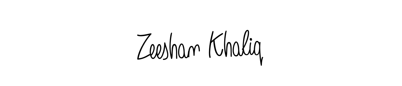 You should practise on your own different ways (Angelique-Rose-font-FFP) to write your name (Zeeshan Khaliq) in signature. don't let someone else do it for you. Zeeshan Khaliq signature style 5 images and pictures png