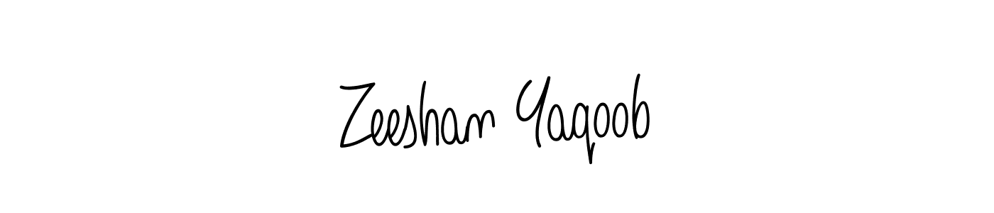Make a beautiful signature design for name Zeeshan Yaqoob. With this signature (Angelique-Rose-font-FFP) style, you can create a handwritten signature for free. Zeeshan Yaqoob signature style 5 images and pictures png