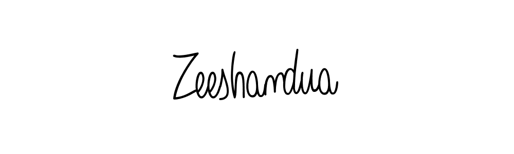 You should practise on your own different ways (Angelique-Rose-font-FFP) to write your name (Zeeshandua) in signature. don't let someone else do it for you. Zeeshandua signature style 5 images and pictures png