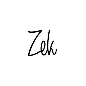 Make a beautiful signature design for name Zek. With this signature (Angelique-Rose-font-FFP) style, you can create a handwritten signature for free. Zek signature style 5 images and pictures png