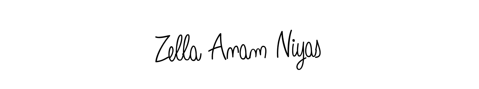 Design your own signature with our free online signature maker. With this signature software, you can create a handwritten (Angelique-Rose-font-FFP) signature for name Zella Anam Niyas. Zella Anam Niyas signature style 5 images and pictures png