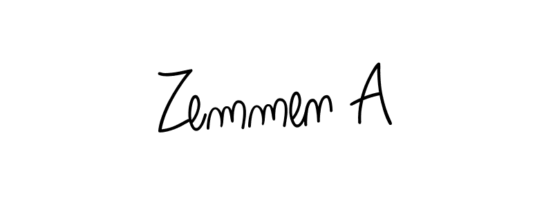 Design your own signature with our free online signature maker. With this signature software, you can create a handwritten (Angelique-Rose-font-FFP) signature for name Zemmen A. Zemmen A signature style 5 images and pictures png