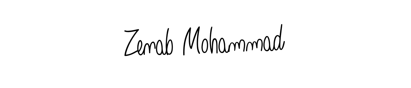 Design your own signature with our free online signature maker. With this signature software, you can create a handwritten (Angelique-Rose-font-FFP) signature for name Zenab Mohammad. Zenab Mohammad signature style 5 images and pictures png