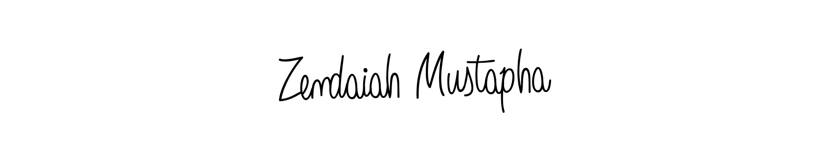 The best way (Angelique-Rose-font-FFP) to make a short signature is to pick only two or three words in your name. The name Zendaiah Mustapha include a total of six letters. For converting this name. Zendaiah Mustapha signature style 5 images and pictures png