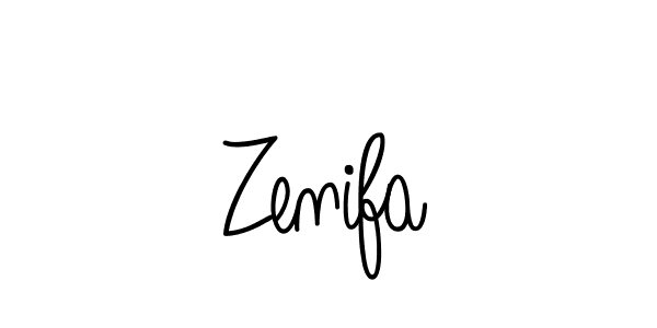 Make a beautiful signature design for name Zenifa. With this signature (Angelique-Rose-font-FFP) style, you can create a handwritten signature for free. Zenifa signature style 5 images and pictures png