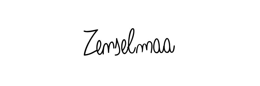 How to make Zenselmaa name signature. Use Angelique-Rose-font-FFP style for creating short signs online. This is the latest handwritten sign. Zenselmaa signature style 5 images and pictures png