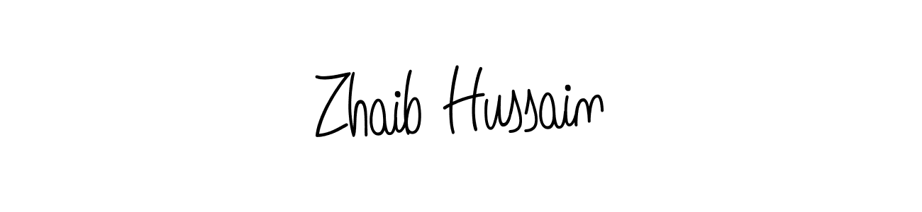 Design your own signature with our free online signature maker. With this signature software, you can create a handwritten (Angelique-Rose-font-FFP) signature for name Zhaib Hussain. Zhaib Hussain signature style 5 images and pictures png