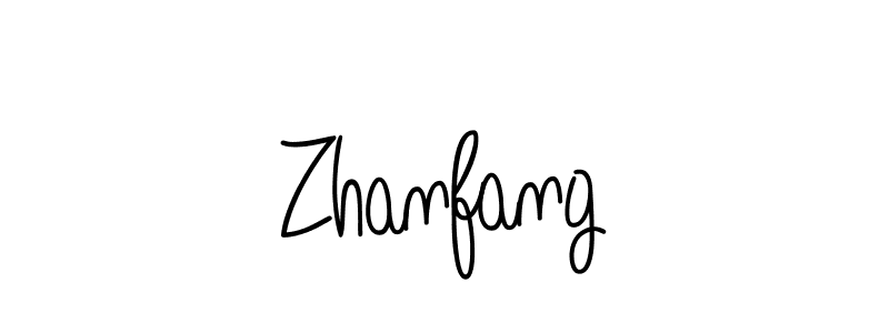 Make a beautiful signature design for name Zhanfang. With this signature (Angelique-Rose-font-FFP) style, you can create a handwritten signature for free. Zhanfang signature style 5 images and pictures png
