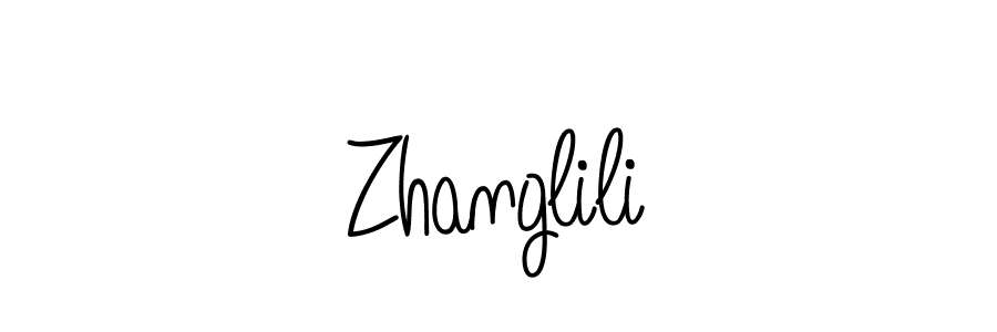Zhanglili stylish signature style. Best Handwritten Sign (Angelique-Rose-font-FFP) for my name. Handwritten Signature Collection Ideas for my name Zhanglili. Zhanglili signature style 5 images and pictures png