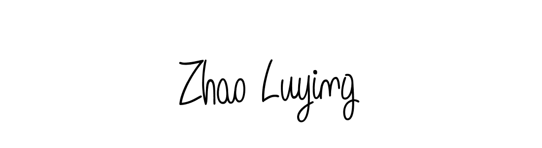 You should practise on your own different ways (Angelique-Rose-font-FFP) to write your name (Zhao Luying) in signature. don't let someone else do it for you. Zhao Luying signature style 5 images and pictures png