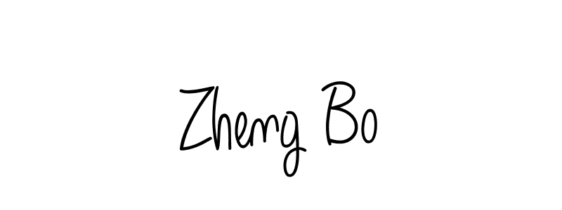 You should practise on your own different ways (Angelique-Rose-font-FFP) to write your name (Zheng Bo) in signature. don't let someone else do it for you. Zheng Bo signature style 5 images and pictures png