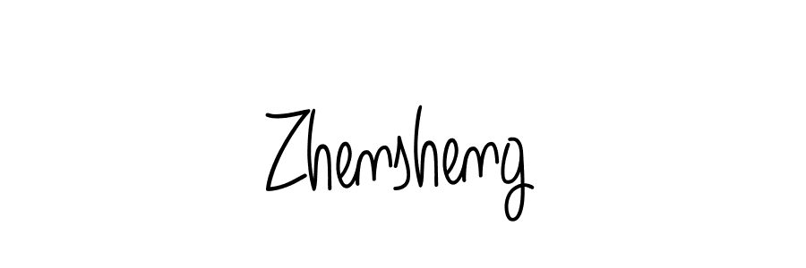 How to make Zhensheng name signature. Use Angelique-Rose-font-FFP style for creating short signs online. This is the latest handwritten sign. Zhensheng signature style 5 images and pictures png