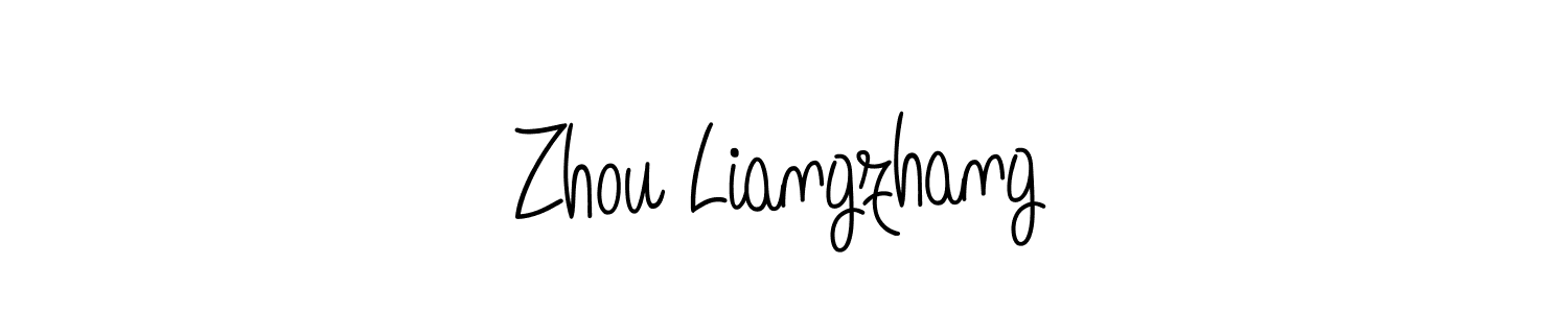 You should practise on your own different ways (Angelique-Rose-font-FFP) to write your name (Zhou Liangzhang) in signature. don't let someone else do it for you. Zhou Liangzhang signature style 5 images and pictures png