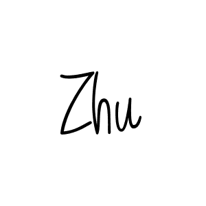 Create a beautiful signature design for name Zhu. With this signature (Angelique-Rose-font-FFP) fonts, you can make a handwritten signature for free. Zhu signature style 5 images and pictures png