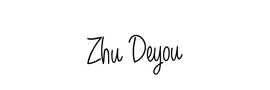 Design your own signature with our free online signature maker. With this signature software, you can create a handwritten (Angelique-Rose-font-FFP) signature for name Zhu Deyou. Zhu Deyou signature style 5 images and pictures png