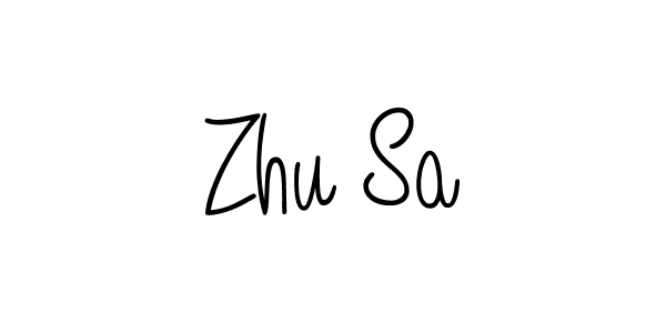 Make a beautiful signature design for name Zhu Sa. With this signature (Angelique-Rose-font-FFP) style, you can create a handwritten signature for free. Zhu Sa signature style 5 images and pictures png