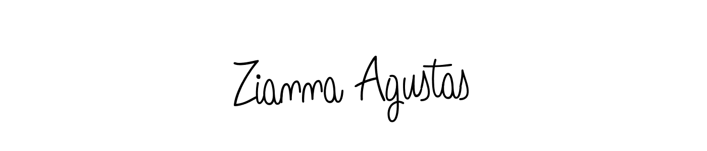 Create a beautiful signature design for name Zianna Agustas. With this signature (Angelique-Rose-font-FFP) fonts, you can make a handwritten signature for free. Zianna Agustas signature style 5 images and pictures png