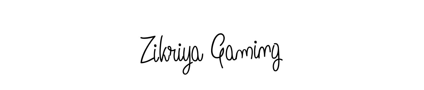 Make a beautiful signature design for name Zikriya Gaming. With this signature (Angelique-Rose-font-FFP) style, you can create a handwritten signature for free. Zikriya Gaming signature style 5 images and pictures png
