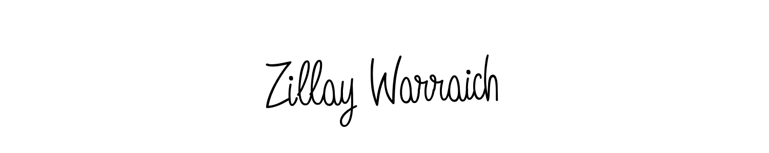Design your own signature with our free online signature maker. With this signature software, you can create a handwritten (Angelique-Rose-font-FFP) signature for name Zillay Warraich. Zillay Warraich signature style 5 images and pictures png