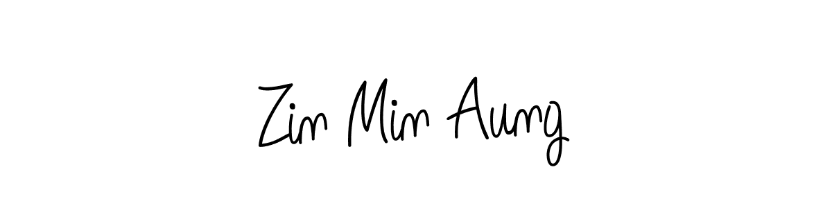 The best way (Angelique-Rose-font-FFP) to make a short signature is to pick only two or three words in your name. The name Zin Min Aung include a total of six letters. For converting this name. Zin Min Aung signature style 5 images and pictures png