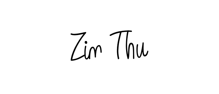 Use a signature maker to create a handwritten signature online. With this signature software, you can design (Angelique-Rose-font-FFP) your own signature for name Zin Thu. Zin Thu signature style 5 images and pictures png