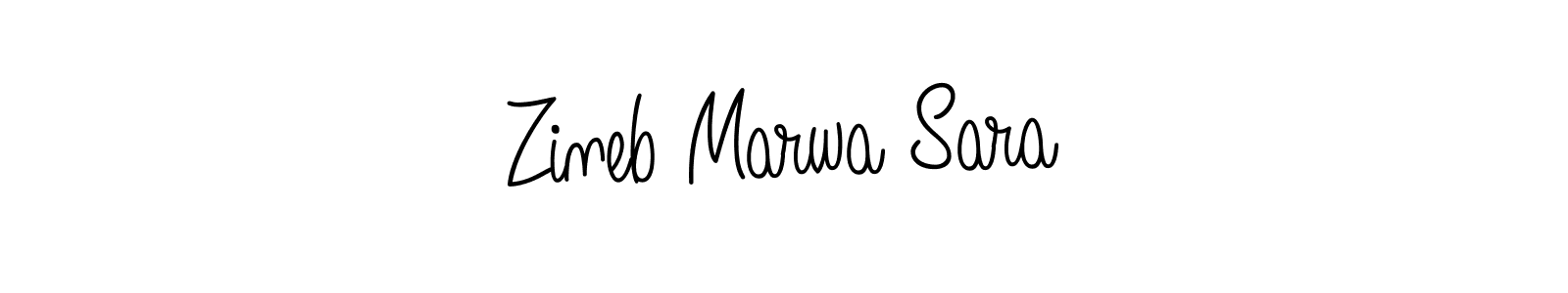 This is the best signature style for the Zineb Marwa Sara name. Also you like these signature font (Angelique-Rose-font-FFP). Mix name signature. Zineb Marwa Sara signature style 5 images and pictures png