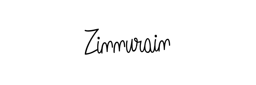 Make a beautiful signature design for name Zinnurain. With this signature (Angelique-Rose-font-FFP) style, you can create a handwritten signature for free. Zinnurain signature style 5 images and pictures png