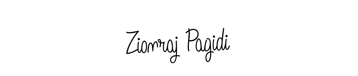 Create a beautiful signature design for name Zionraj Pagidi. With this signature (Angelique-Rose-font-FFP) fonts, you can make a handwritten signature for free. Zionraj Pagidi signature style 5 images and pictures png