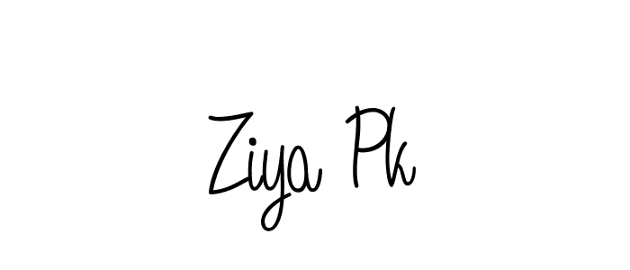 Use a signature maker to create a handwritten signature online. With this signature software, you can design (Angelique-Rose-font-FFP) your own signature for name Ziya Pk. Ziya Pk signature style 5 images and pictures png