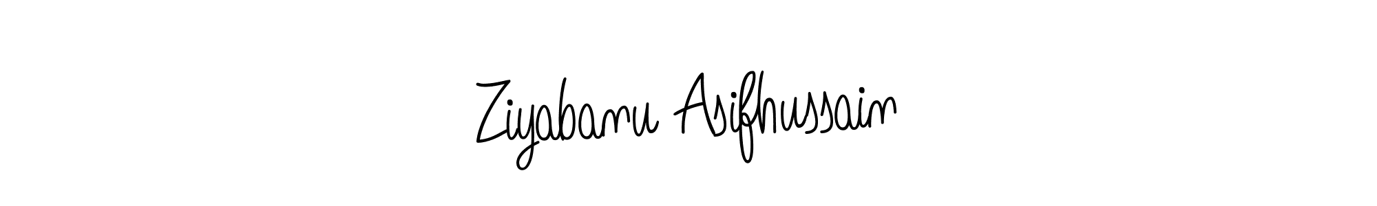 Create a beautiful signature design for name Ziyabanu Asifhussain. With this signature (Angelique-Rose-font-FFP) fonts, you can make a handwritten signature for free. Ziyabanu Asifhussain signature style 5 images and pictures png