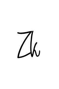 Design your own signature with our free online signature maker. With this signature software, you can create a handwritten (Angelique-Rose-font-FFP) signature for name Zk. Zk signature style 5 images and pictures png