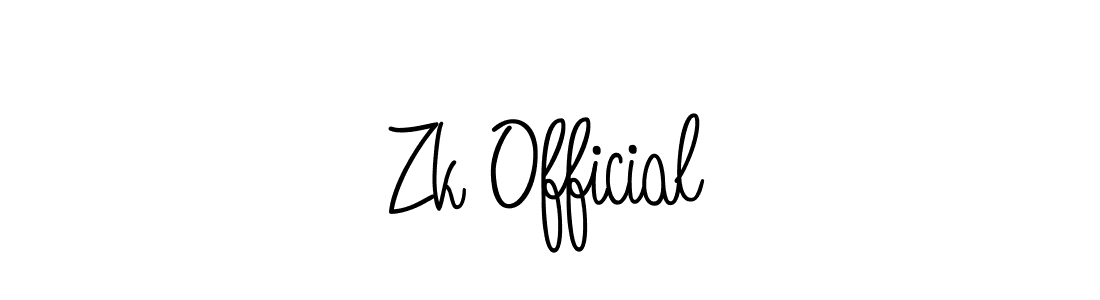 How to make Zk Official name signature. Use Angelique-Rose-font-FFP style for creating short signs online. This is the latest handwritten sign. Zk Official signature style 5 images and pictures png